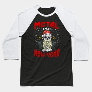 Metal Xmas Heavy New Year Christmas Baseball T-Shirt